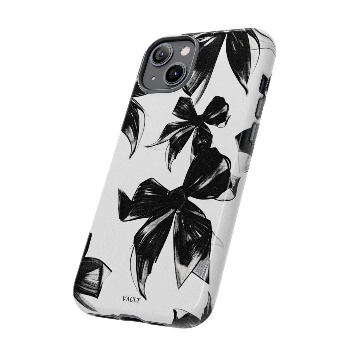 Floral Brushstroke Phone Case — Black & White Botanical Tough Case