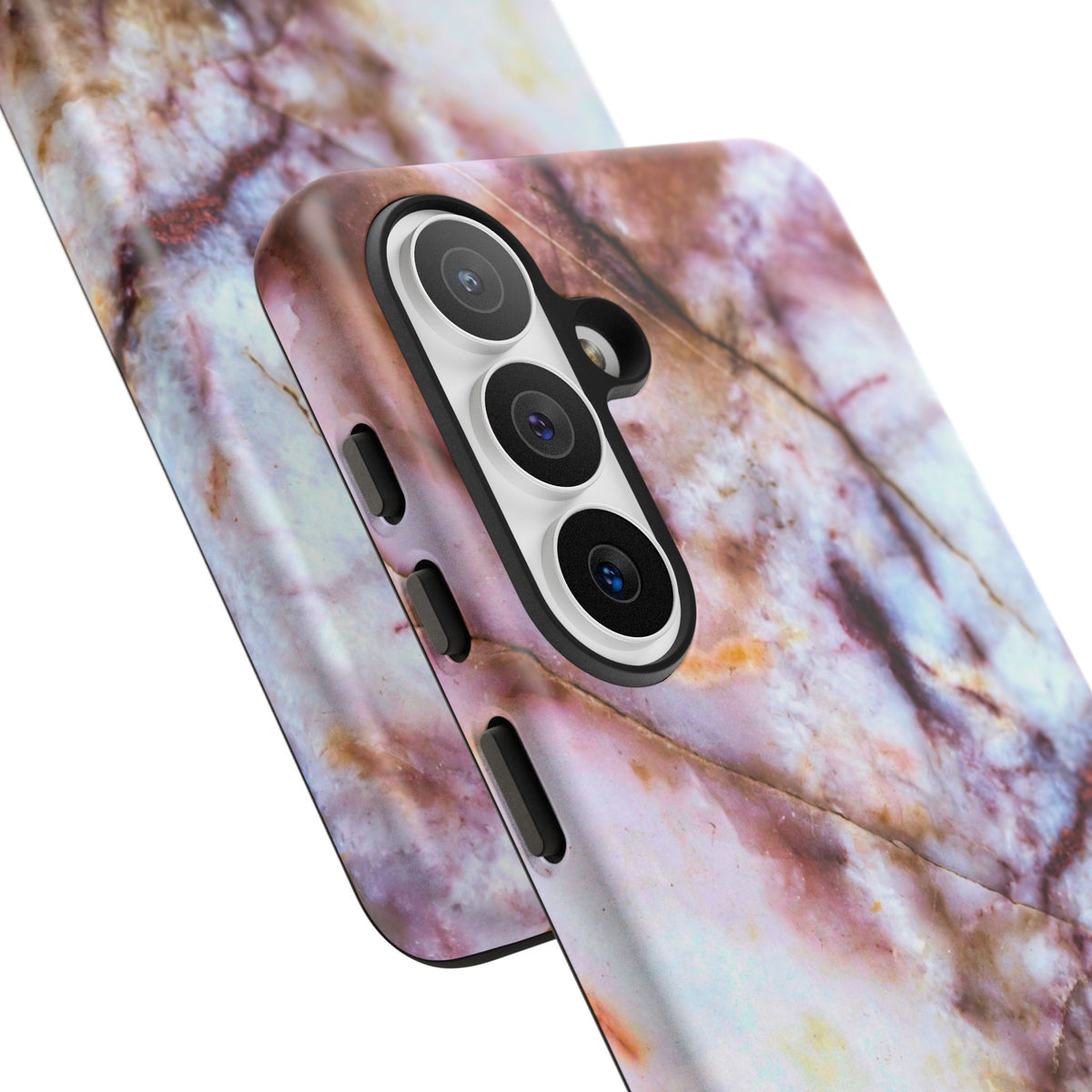 Marble Vein Tough Phone Case — Pink Quartz Protective Cover