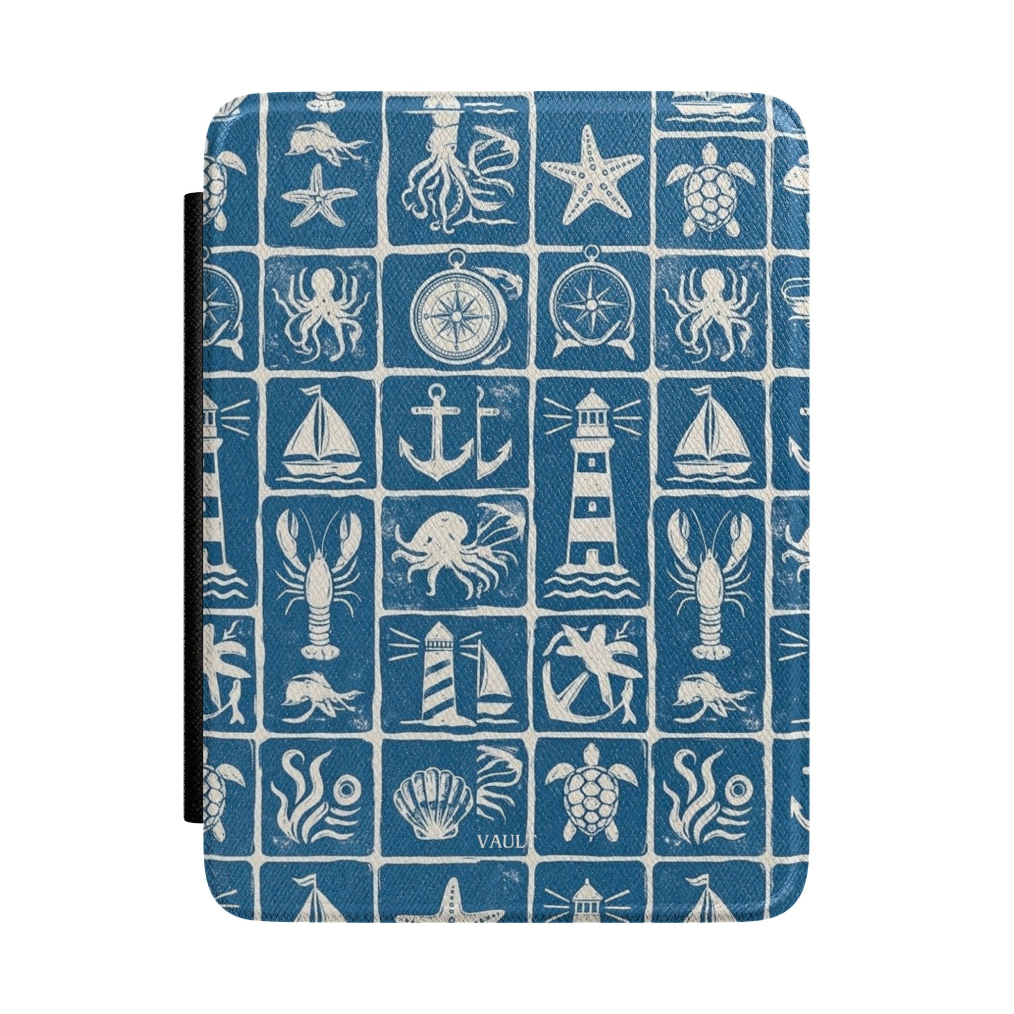 Nautical Kindle Case – Coastal Icons Pattern eReader Cover