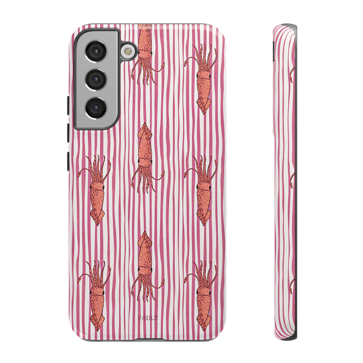 Squid Stripe Phone Case — Pink Nautical Sea Creature Pattern
