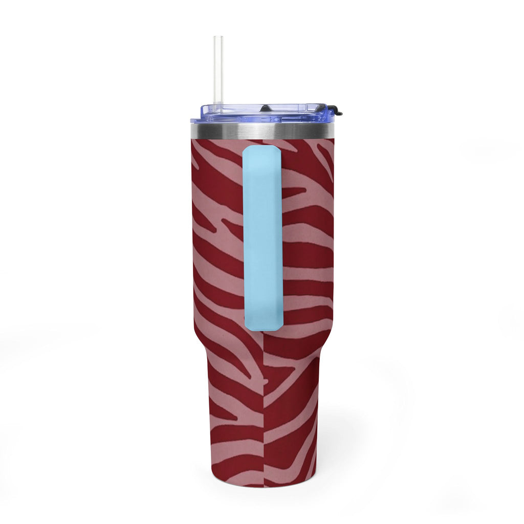 40oz Red Zebra Print Tumbler - Vacuum Insulated Travel Cup
