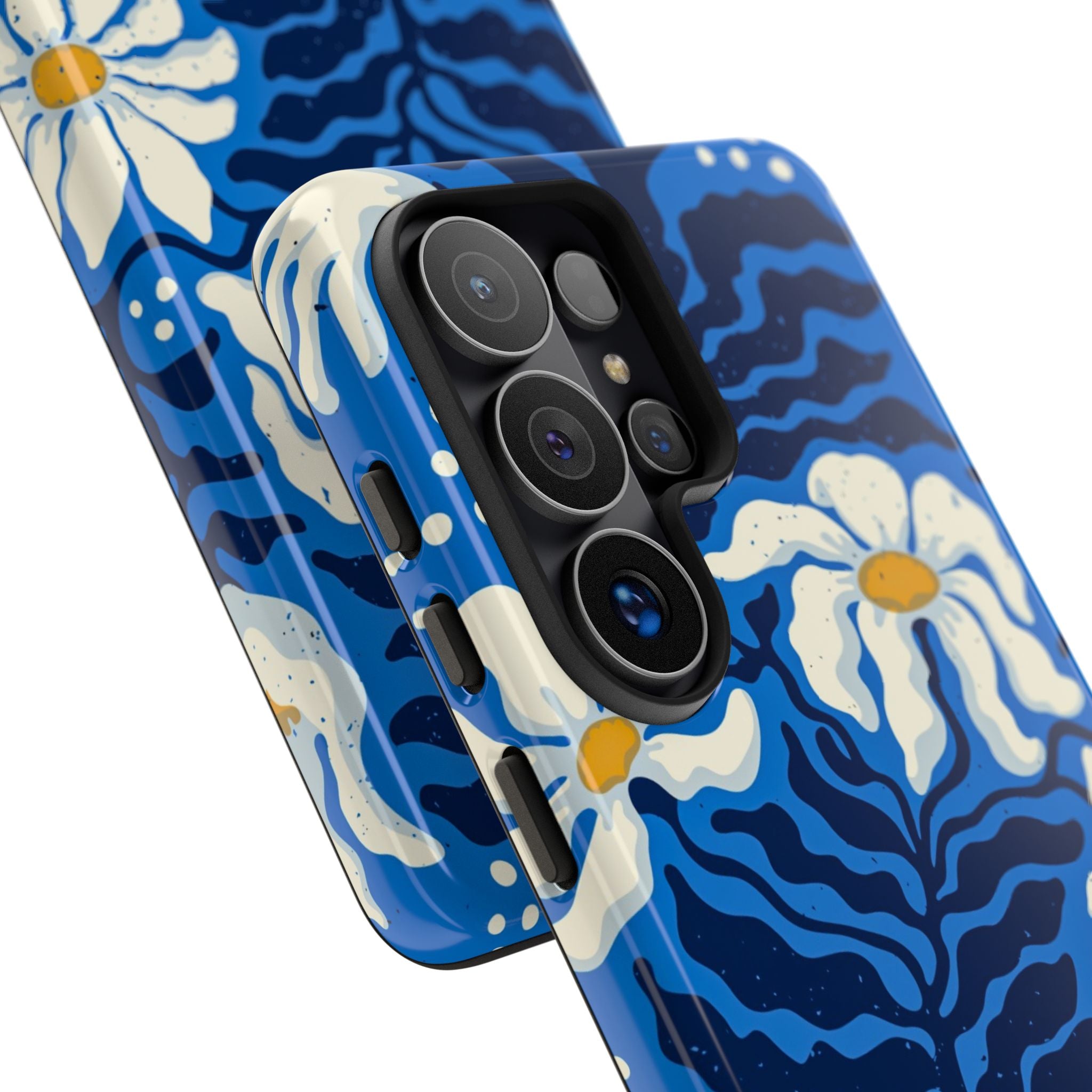 Blue Daisy Tough Phone Case — Floral Protective Phone Cover