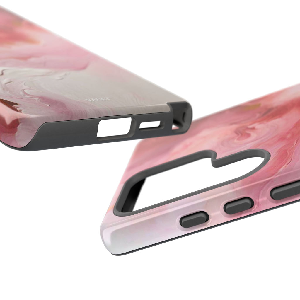 Pink Marble Tough Phone Case — Protective Artistic Phone Cover