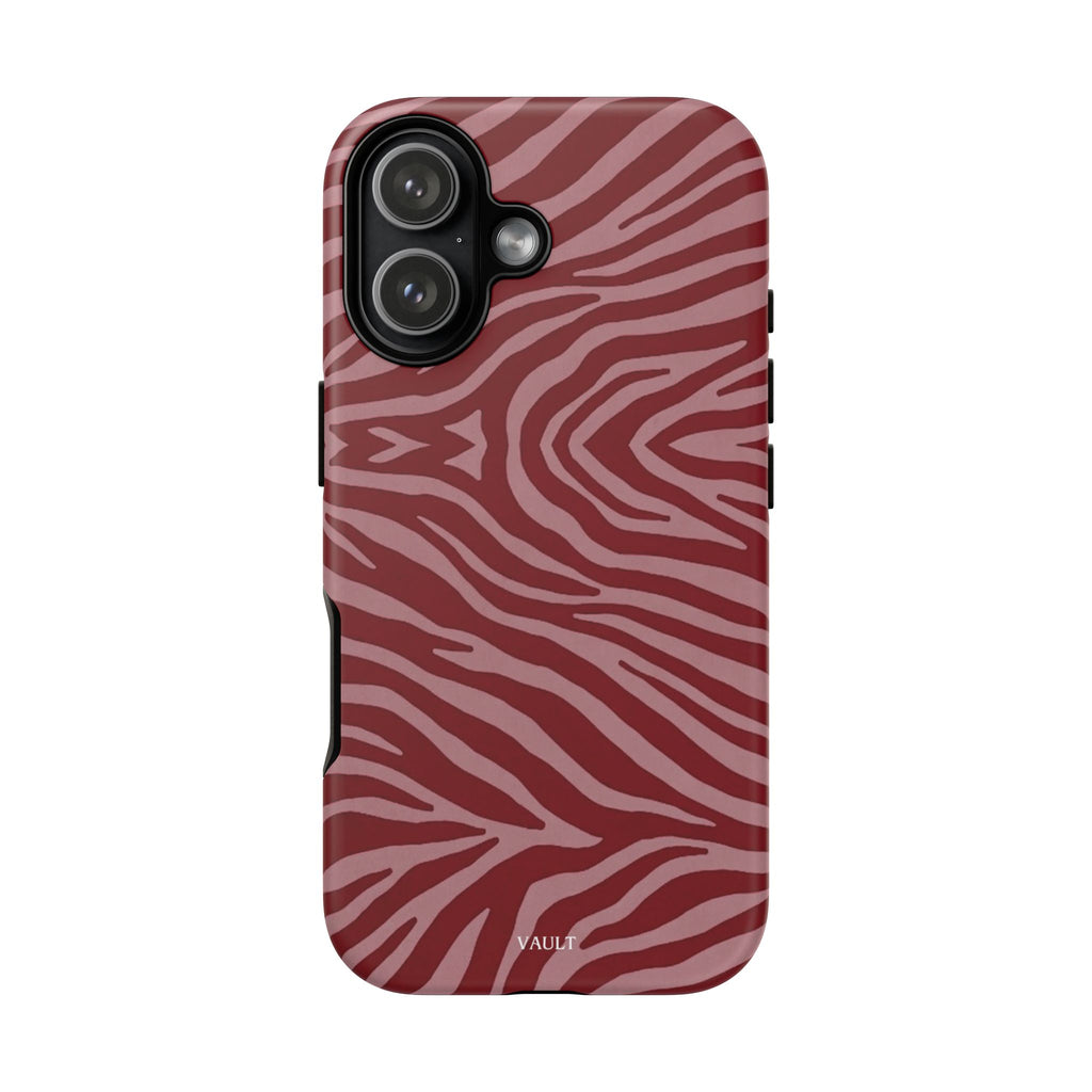 Red Zebra Print Tough Phone Case