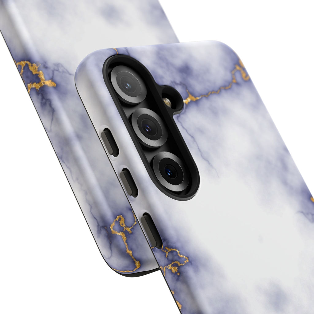 Purple Marble Tough Phone Case with Gold Veins