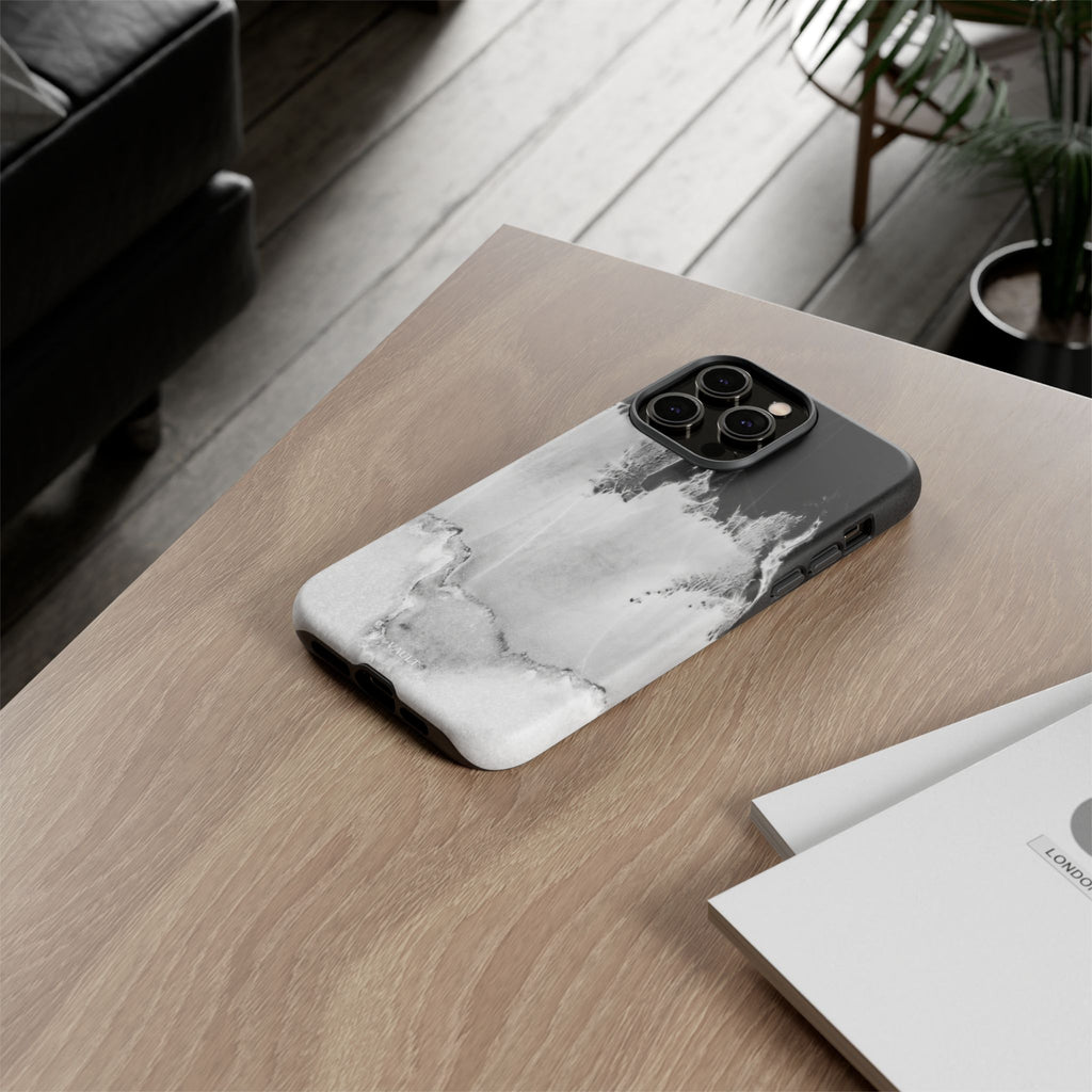 Marble Ink Tough Case — Black & White Abstract Phone Cover