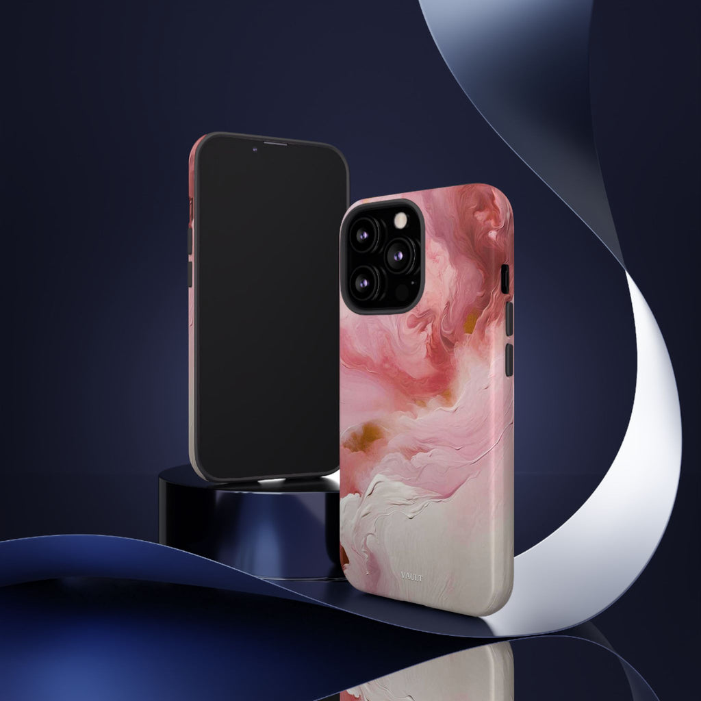 Pink Marble Tough Phone Case — Protective Artistic Phone Cover