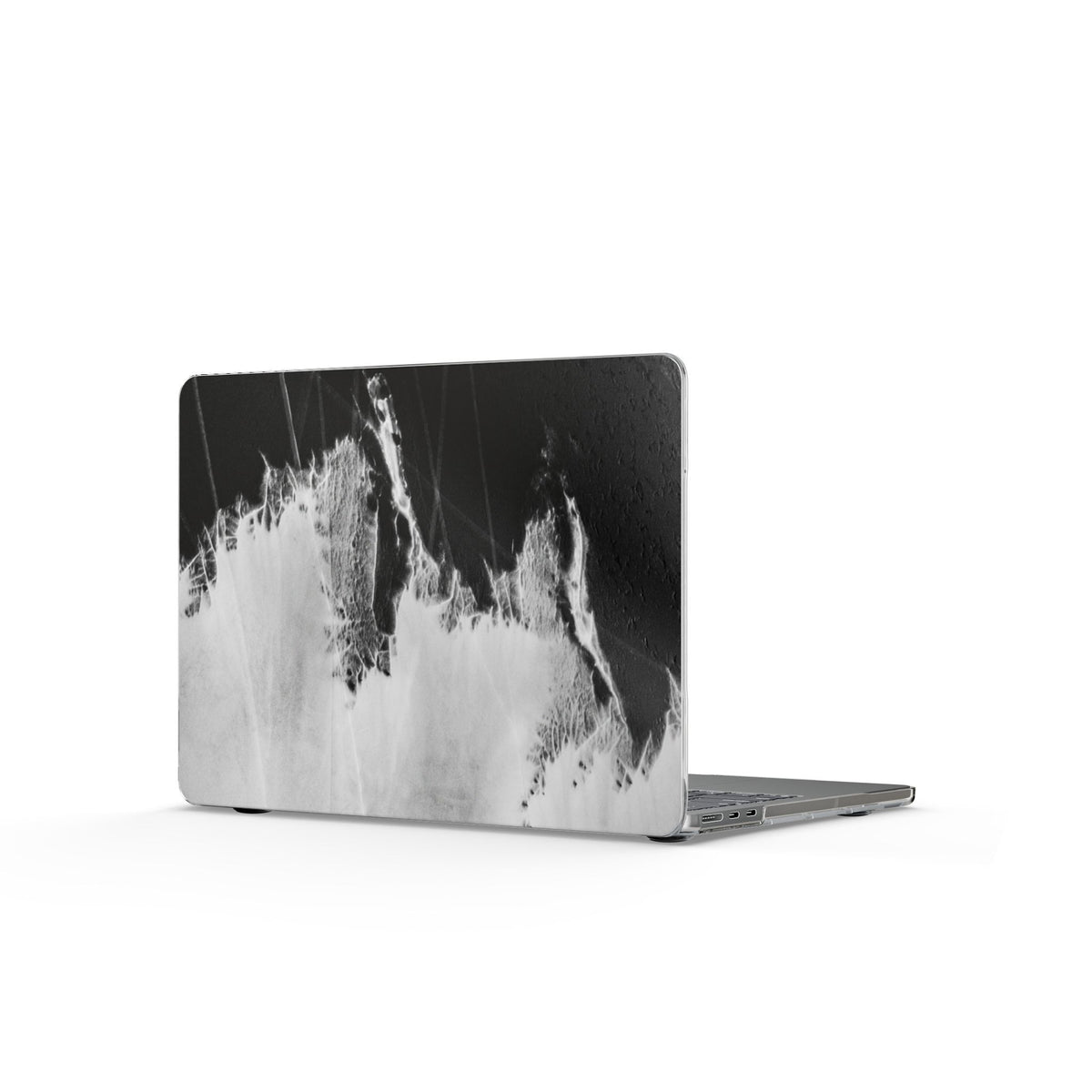 Monochrome Ink Wave Clear MacBook Case