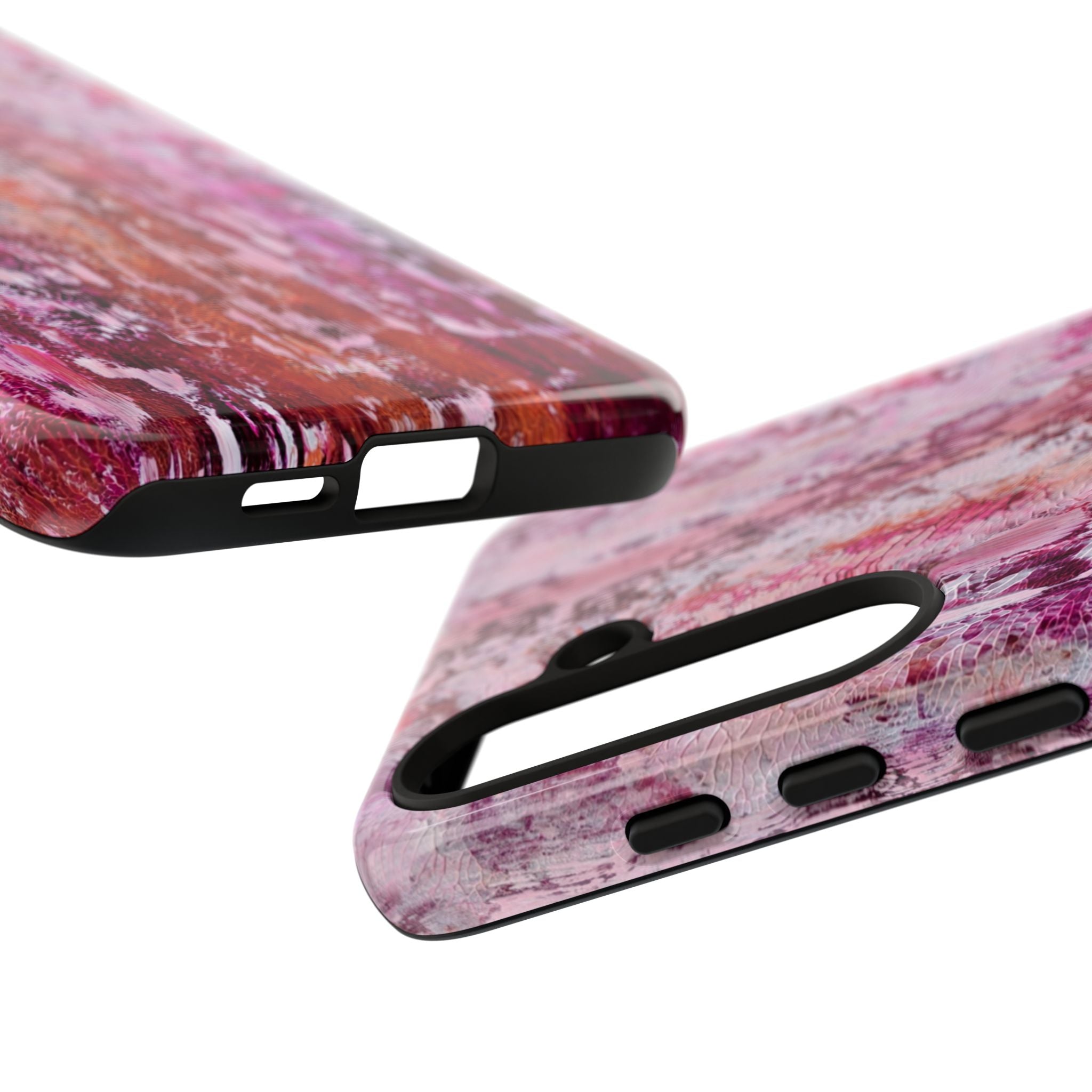 Pink Abstract Art Tough Phone Case — Protective Artistic Phone Cover