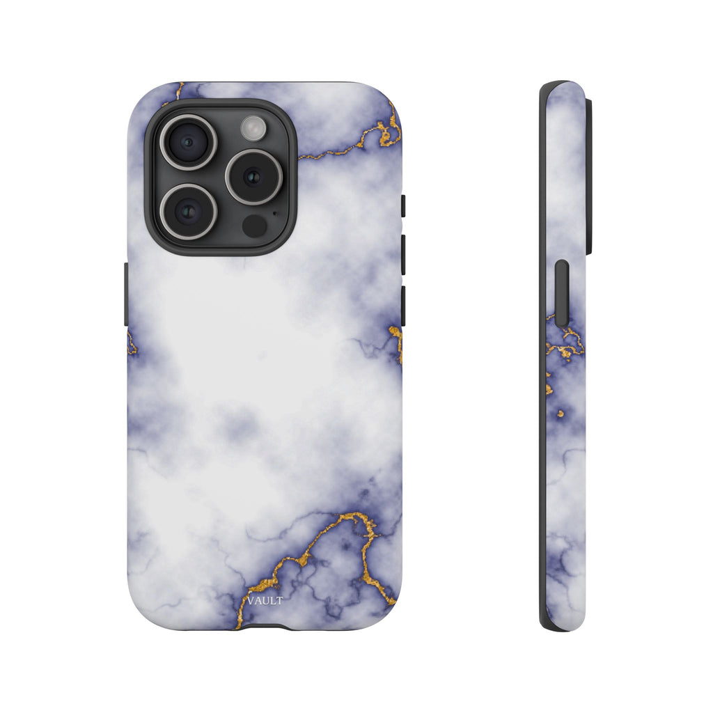 Purple Marble Tough Phone Case with Gold Veins