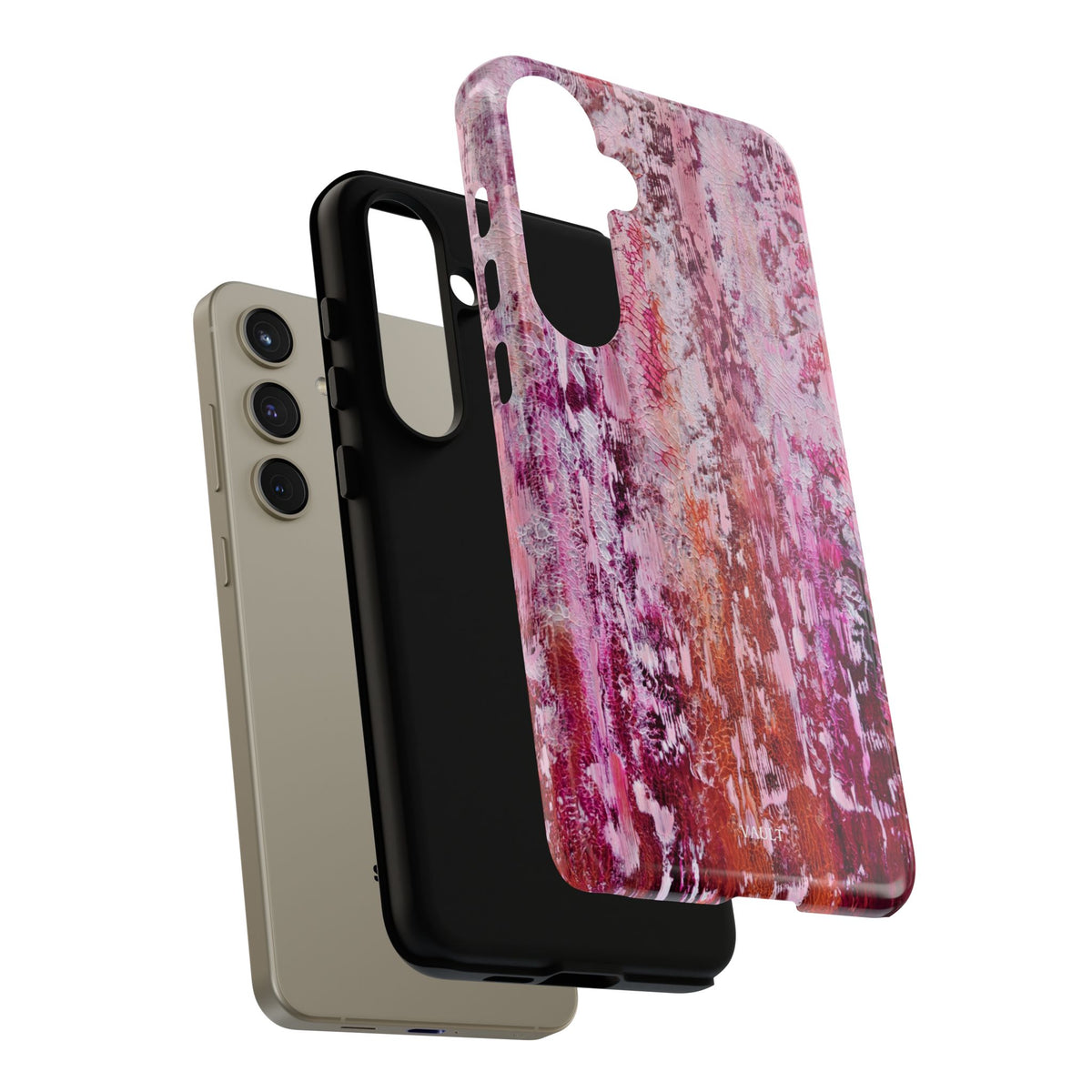 Pink Abstract Art Tough Phone Case — Protective Artistic Phone Cover