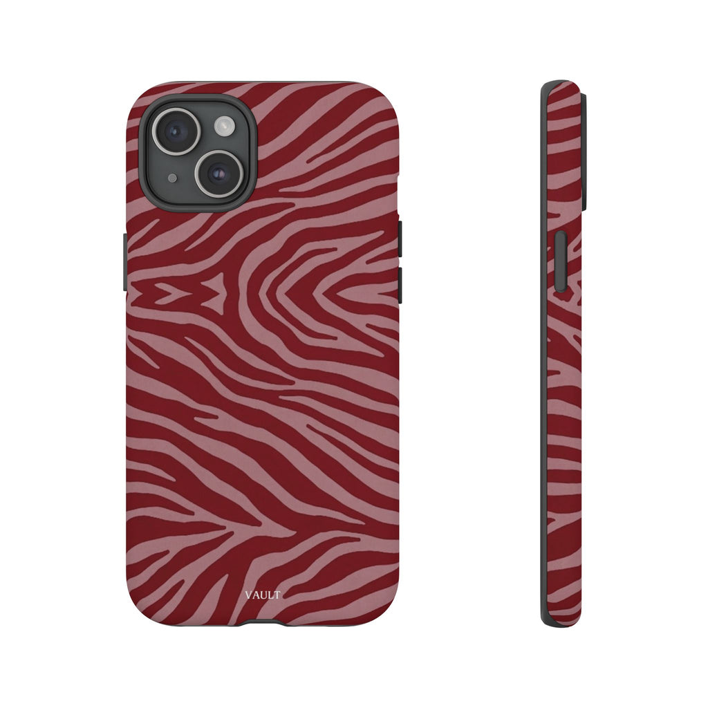 Red Zebra Print Tough Phone Case