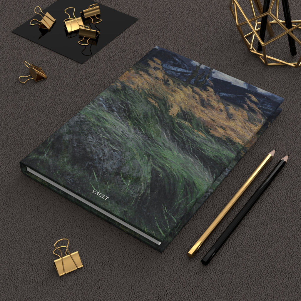 Hardcover Journal — Wind-Swept Meadow Art Notebook ("VAULT" Cover)