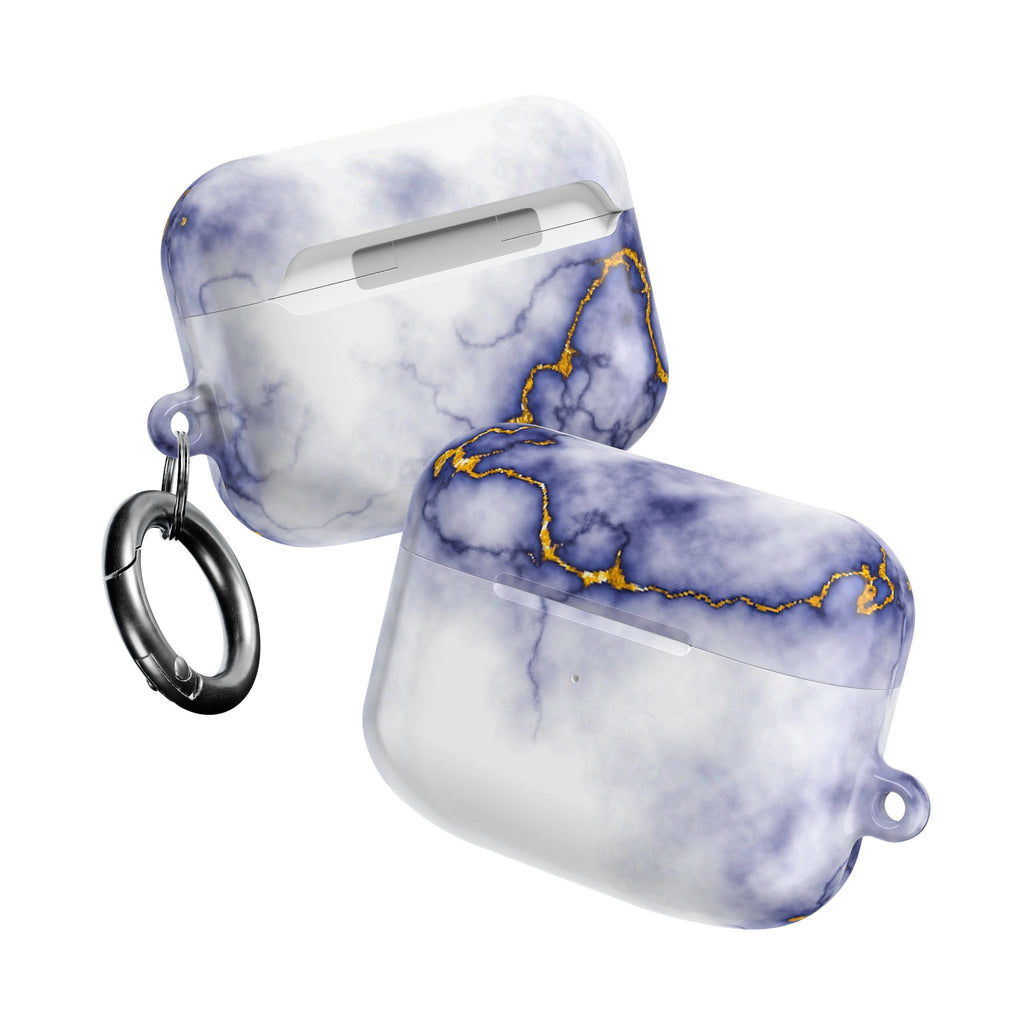 Marble Purple AirPod Case with Gold Veining — Elegant Protective Cover