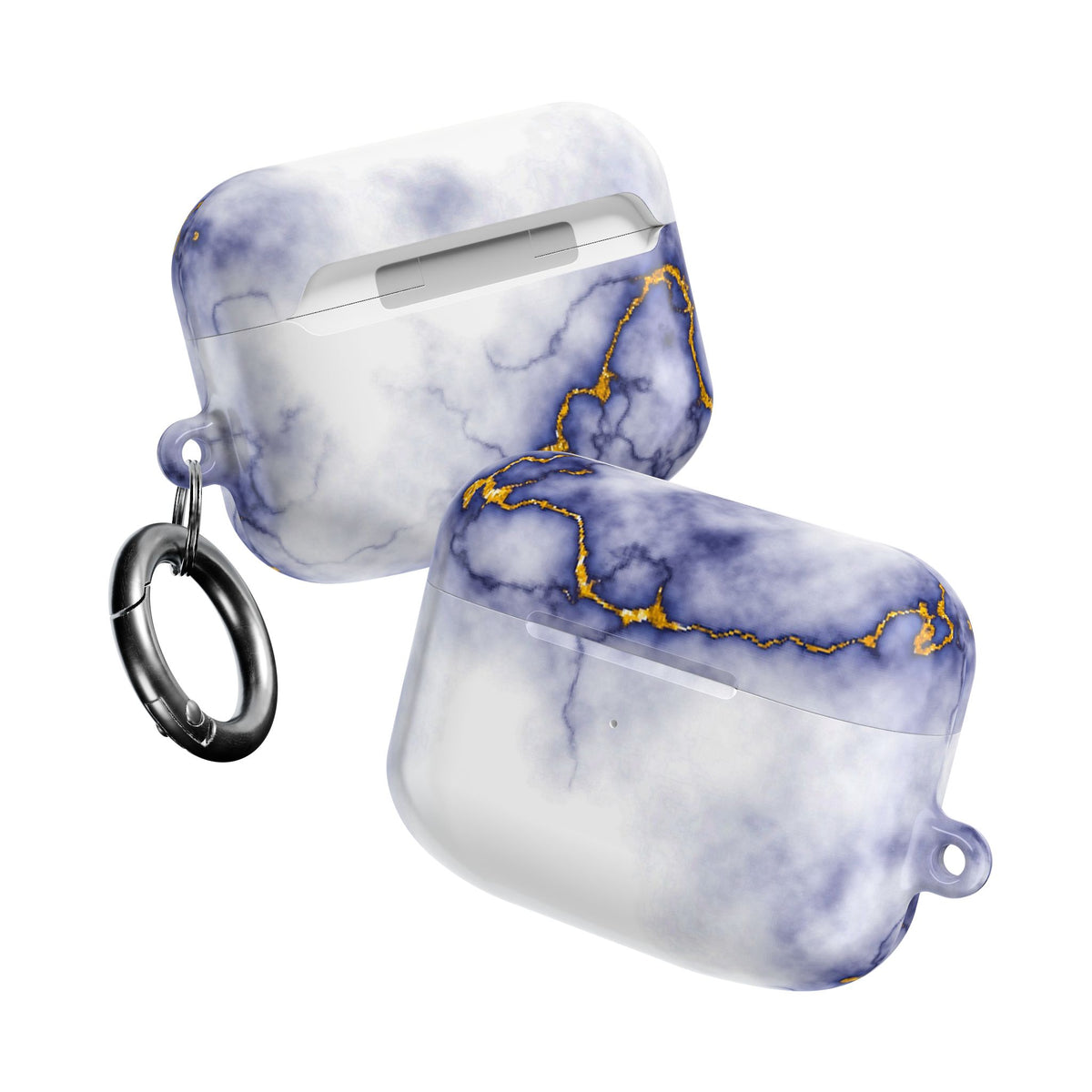 Marble Purple AirPod Case with Gold Veining — Elegant Protective Cover