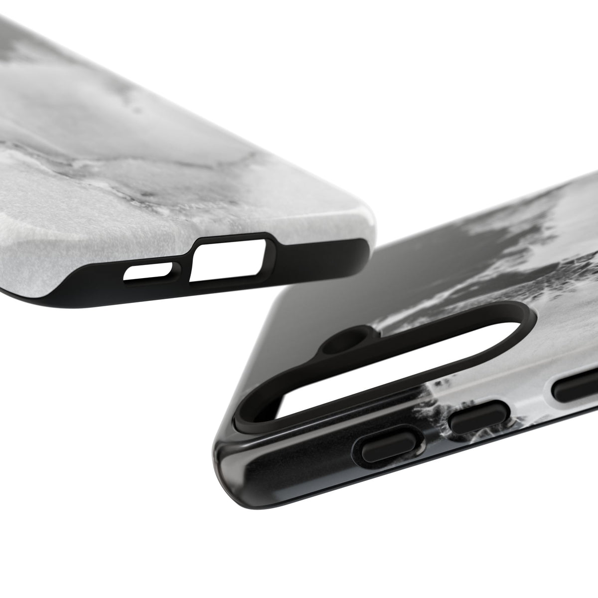 Marble Ink Tough Case — Black & White Abstract Phone Cover
