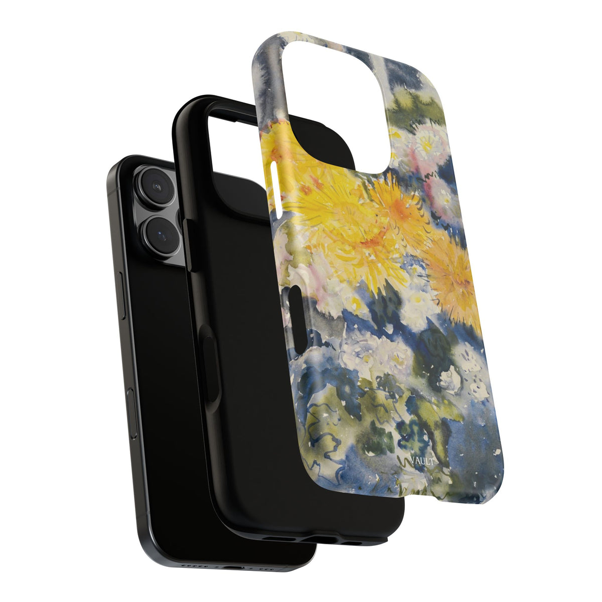 Floral Watercolor Phone Case – Yellow Chrysanthemums Design