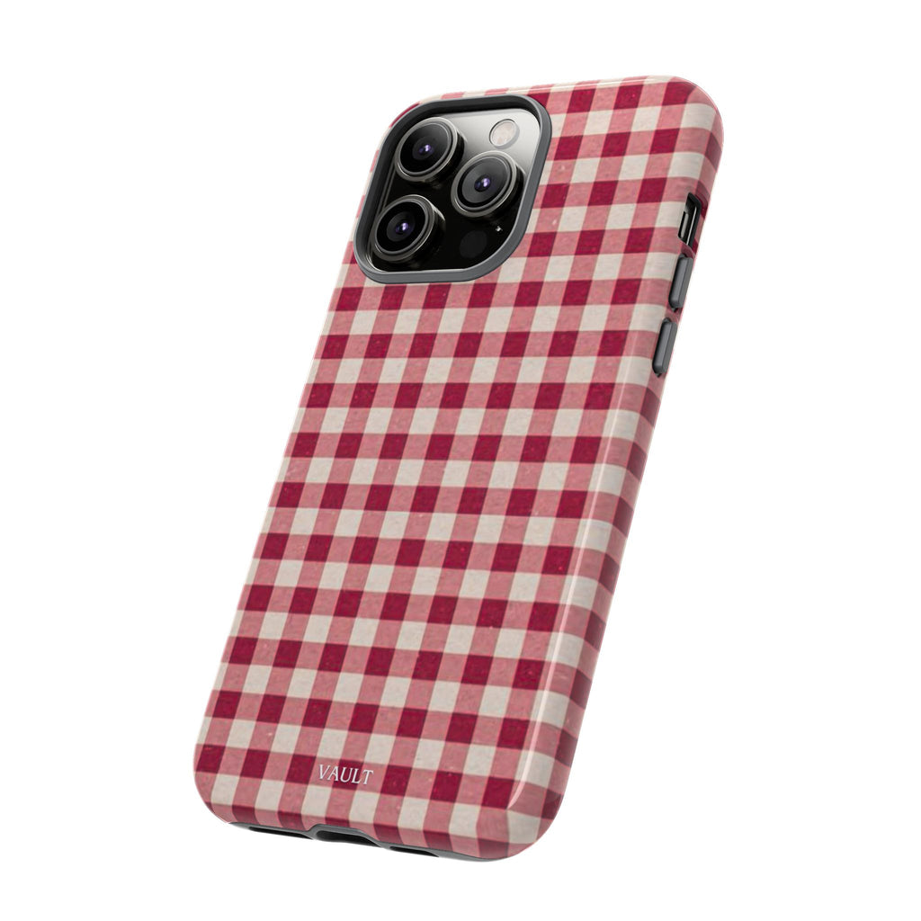 Gingham Phone Case — Red Plaid Tough Case