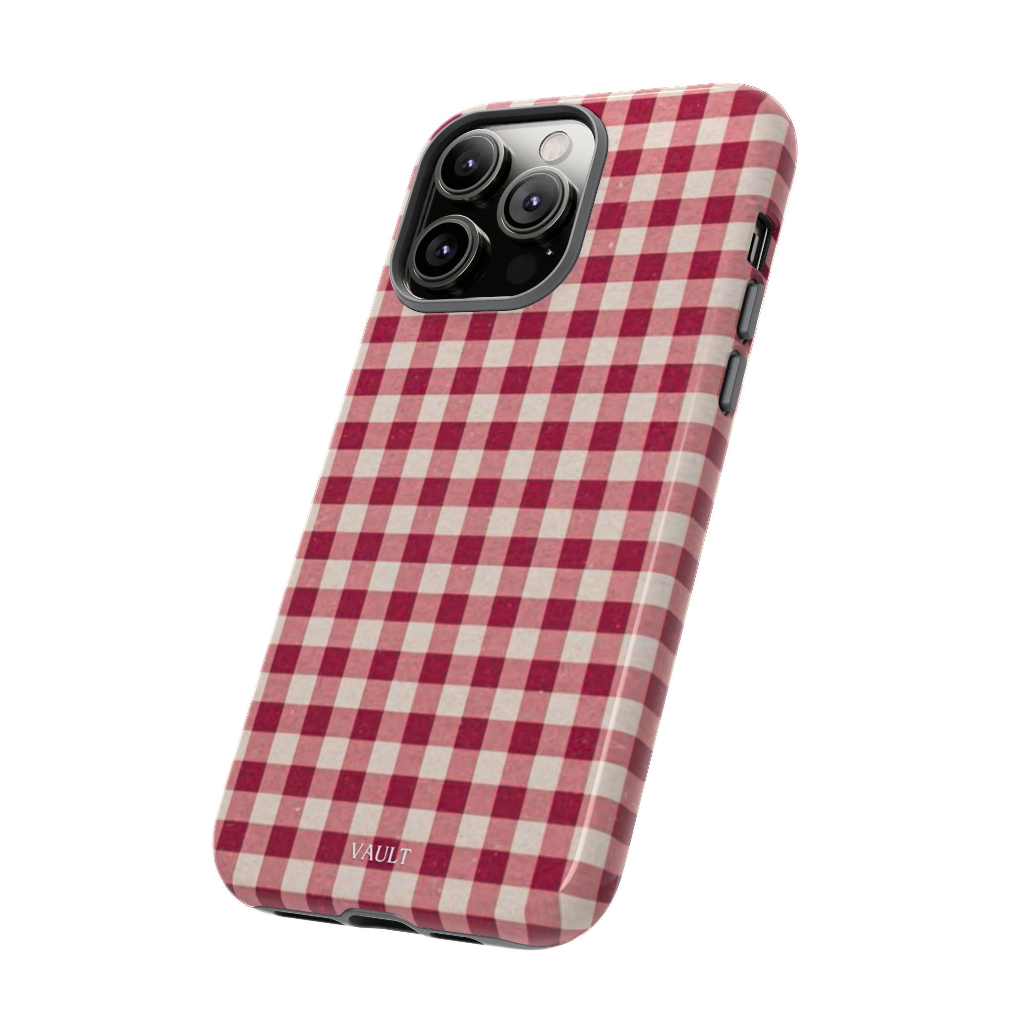 Gingham Phone Case — Red Plaid Tough Case