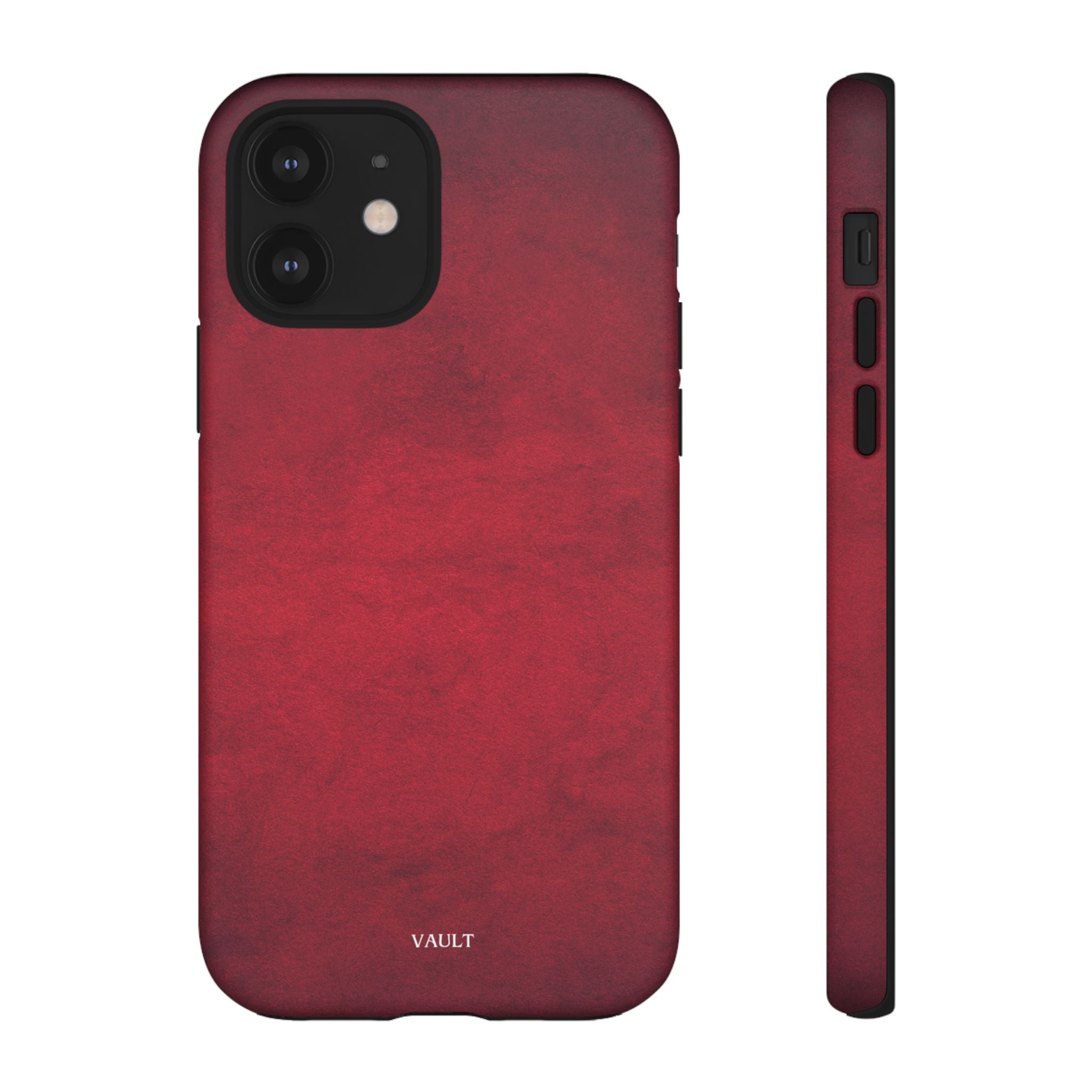 Red Leather Texture Phone Case Impact-Resistant Case