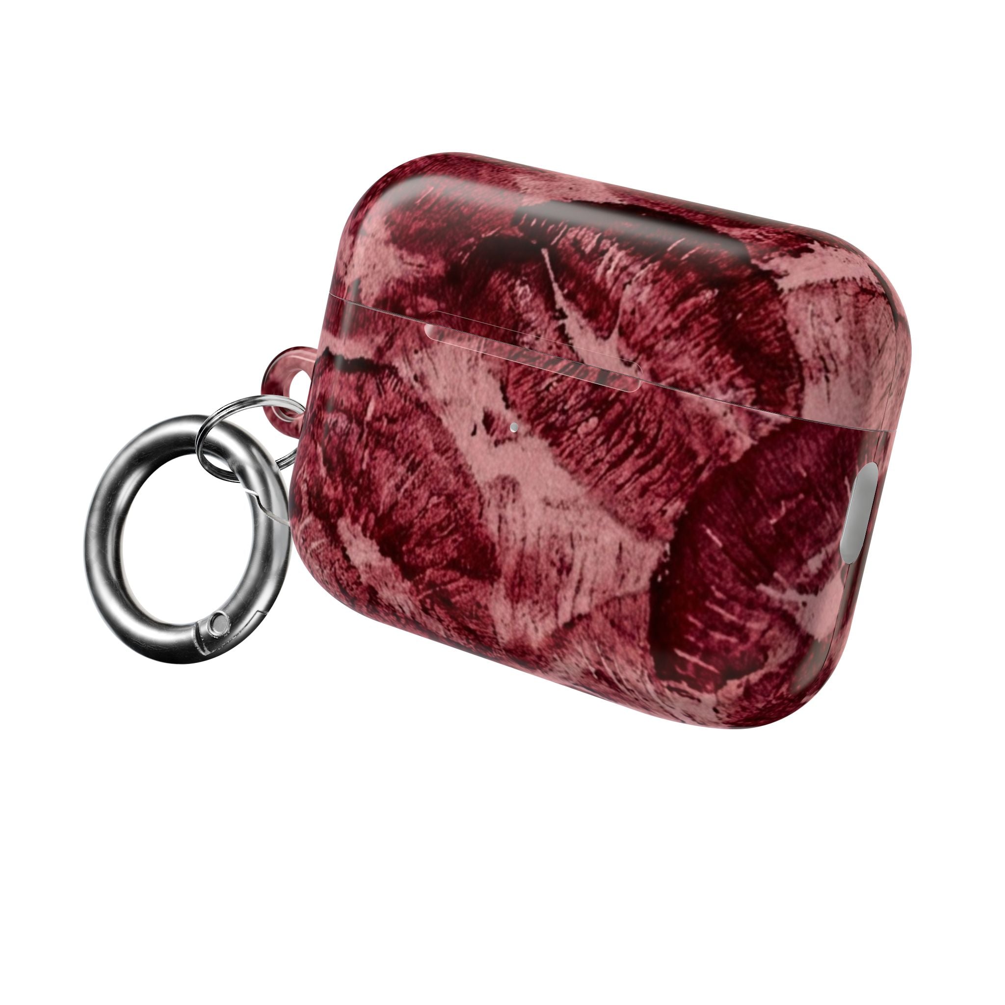 Maroon Kiss-Print AirPod Case