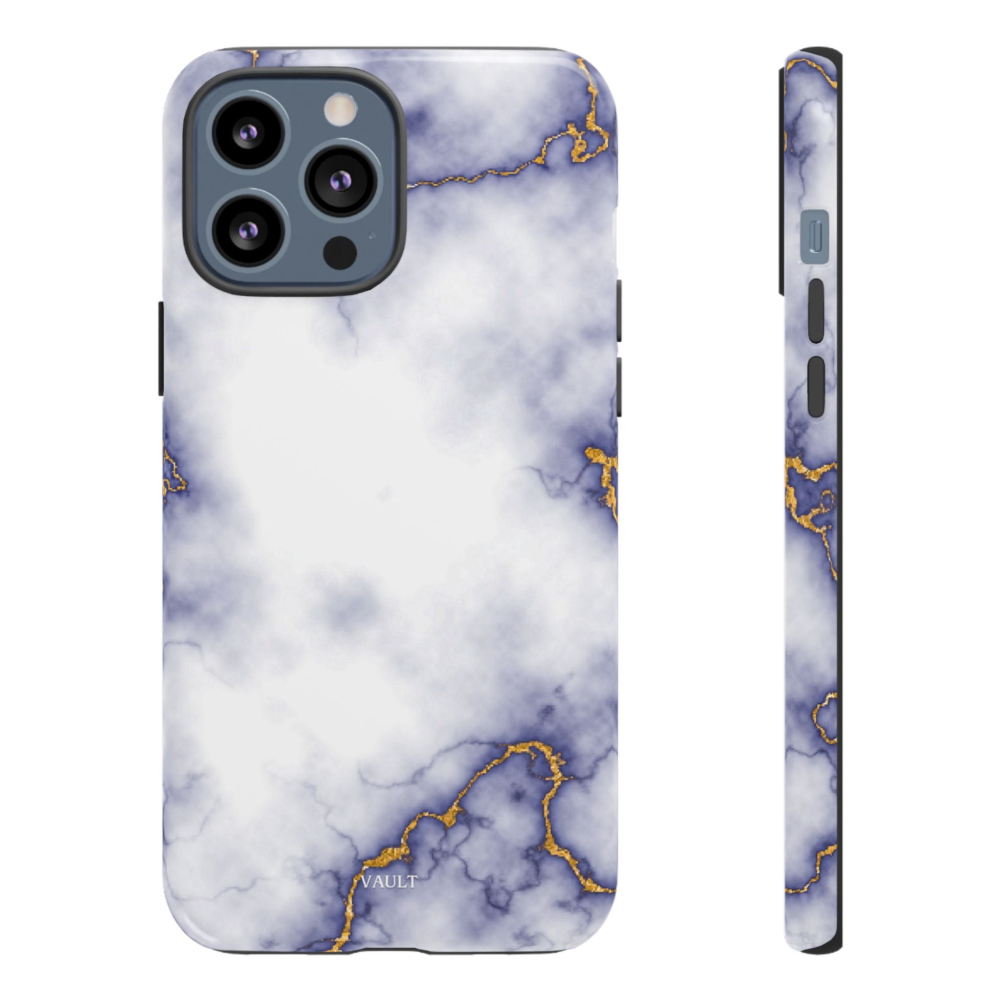 Purple Marble Tough Phone Case with Gold Veins