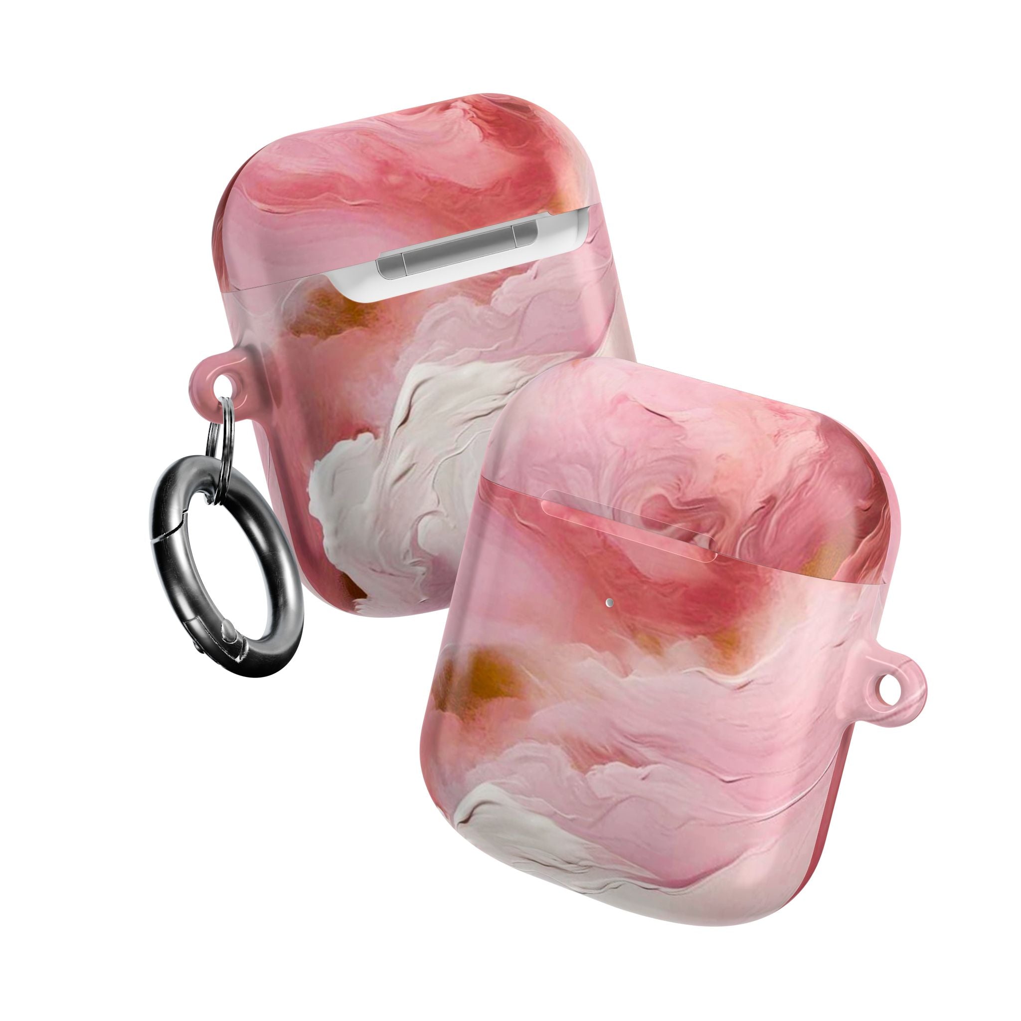 Pink Marble AirPod Case – Swirl Pattern Protective Cover
