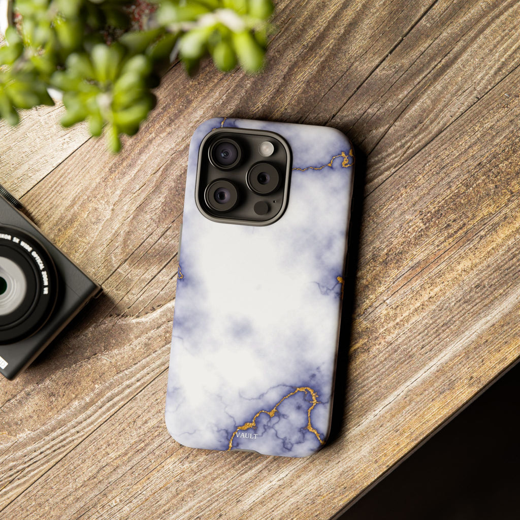 Purple Marble Tough Phone Case with Gold Veins