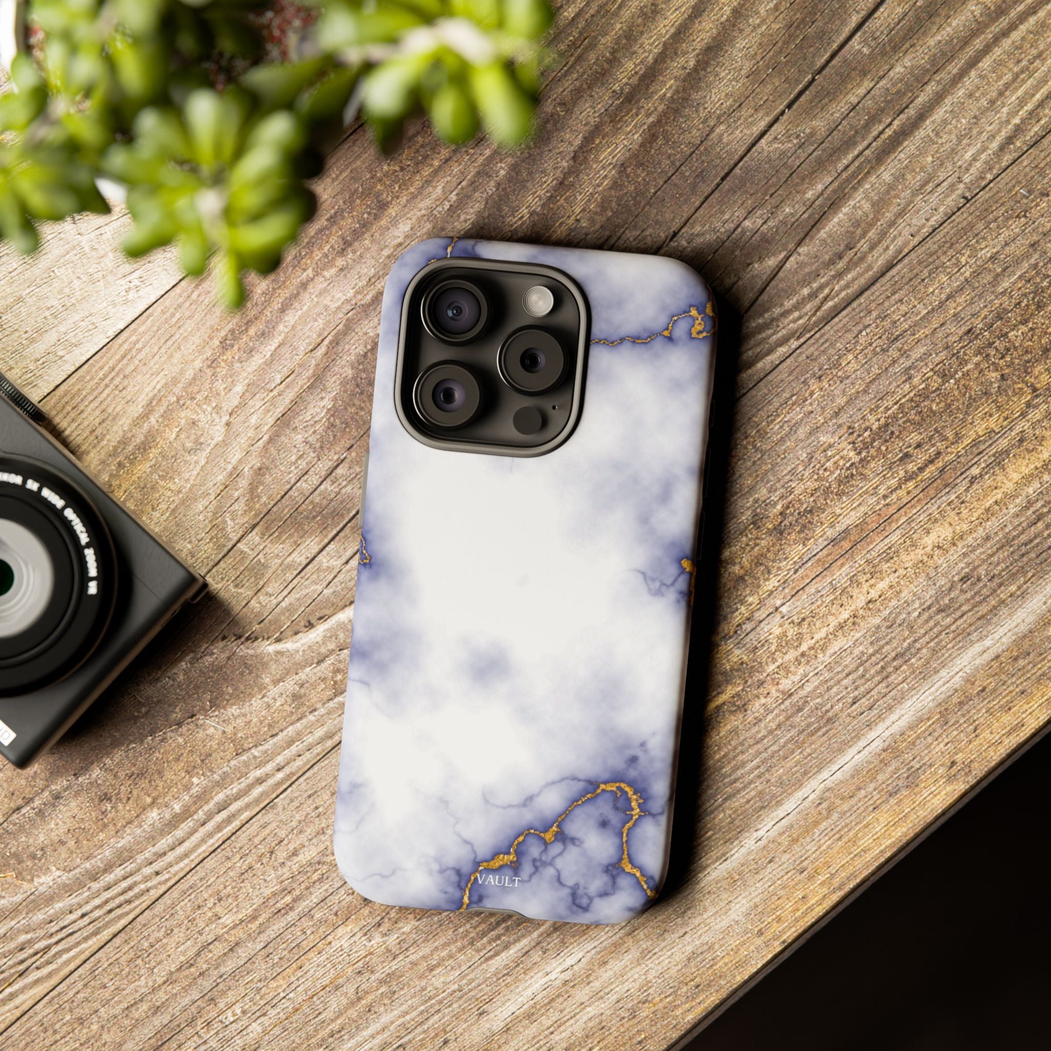 Purple Marble Tough Phone Case with Gold Veins
