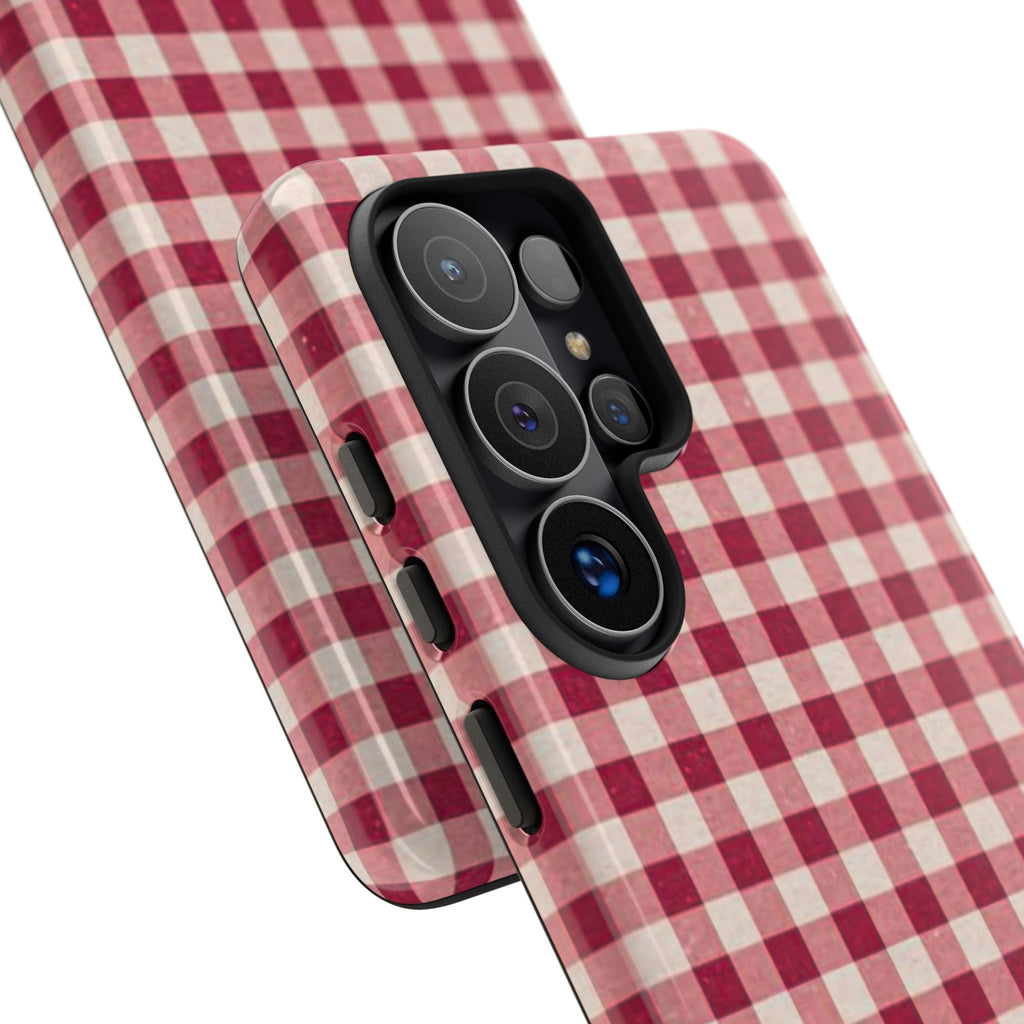 Gingham Phone Case — Red Plaid Tough Case