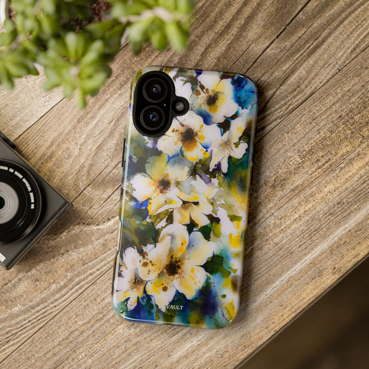 Floral Watercolor Tough Case – Yellow White Blossom Phone Cover