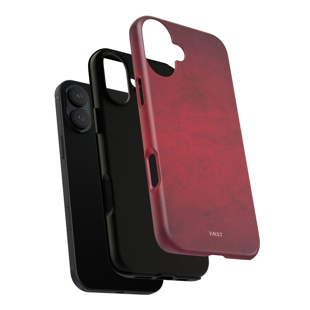 Red Leather Texture Phone Case Impact-Resistant Case