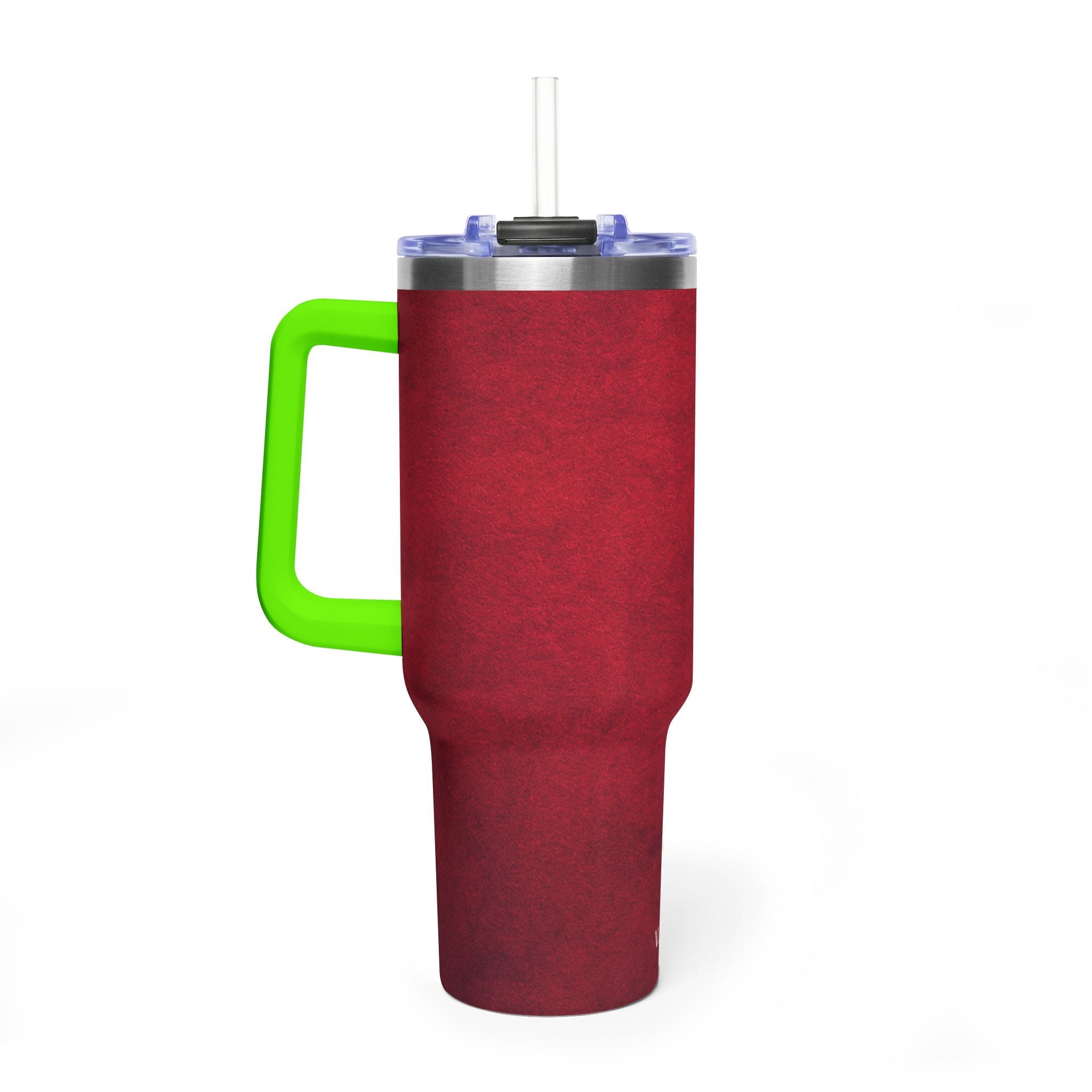 40oz Red Vacuum Tumbler – Insulated Travel Mug with Straw & Handle