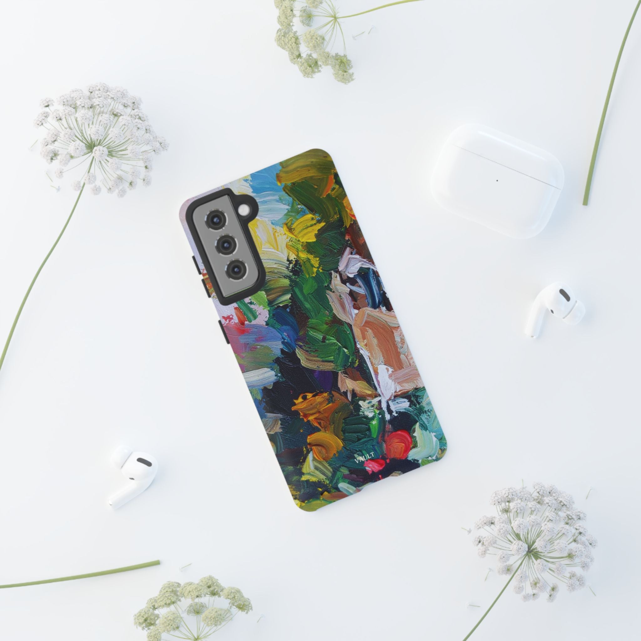 Abstract Paint Brushstroke Phone Case — Colorful Artistic Tough Case