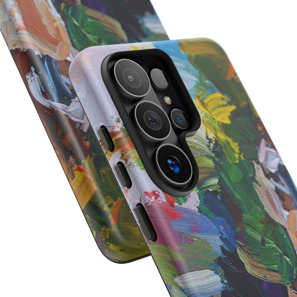 Abstract Paint Brushstroke Phone Case — Colorful Artistic Tough Case