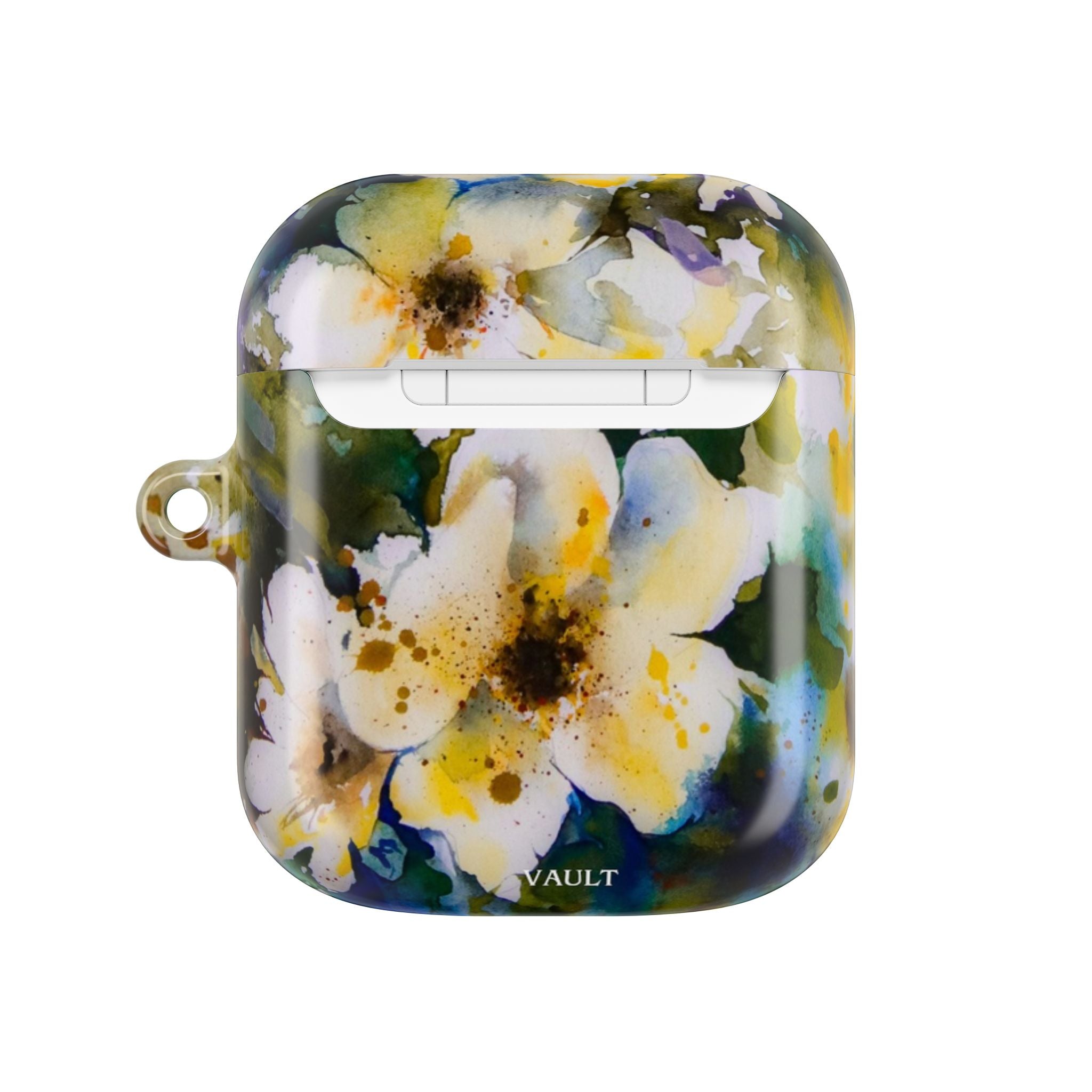 Floral Watercolor AirPod Case — White & Yellow Blossom Protective Cover