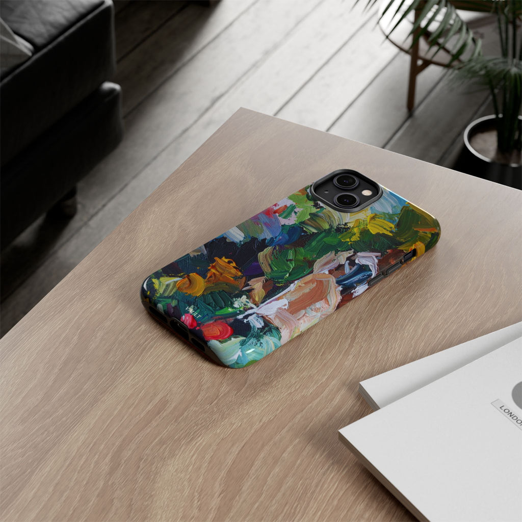Abstract Paint Brushstroke Phone Case — Colorful Artistic Tough Case