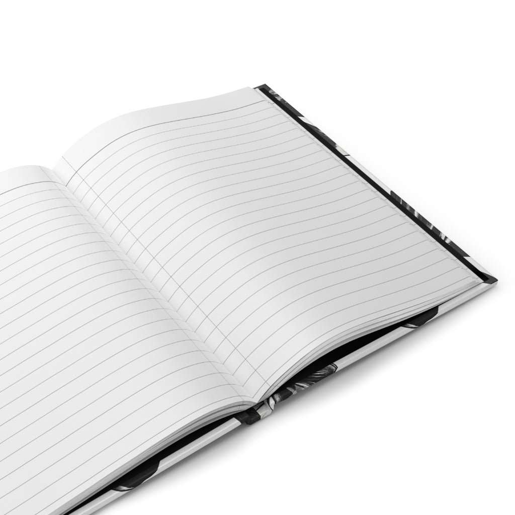 Floral Sketch Hardcover Journal — Black & White Botanical Notebook
