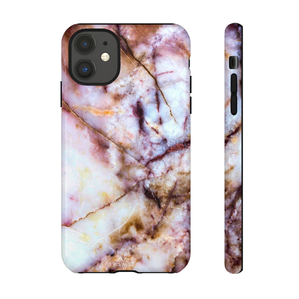 Marble Vein Tough Phone Case — Pink Quartz Protective Cover