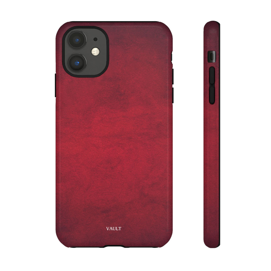 Red Leather Texture Phone Case Impact-Resistant Case