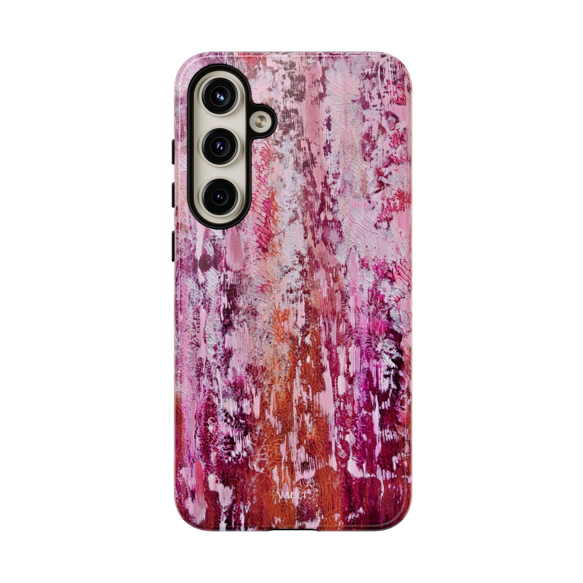 Pink Abstract Art Tough Phone Case — Protective Artistic Phone Cover