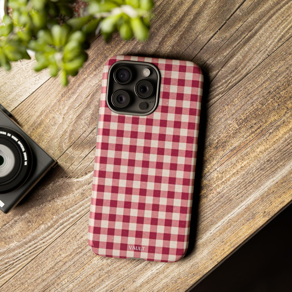 Gingham Phone Case — Red Plaid Tough Case