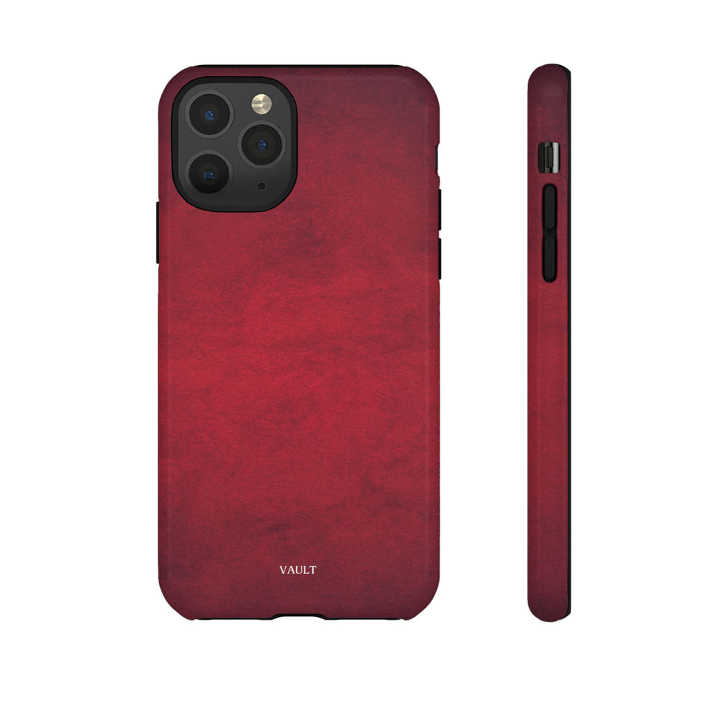 Red Leather Texture Phone Case Impact-Resistant Case