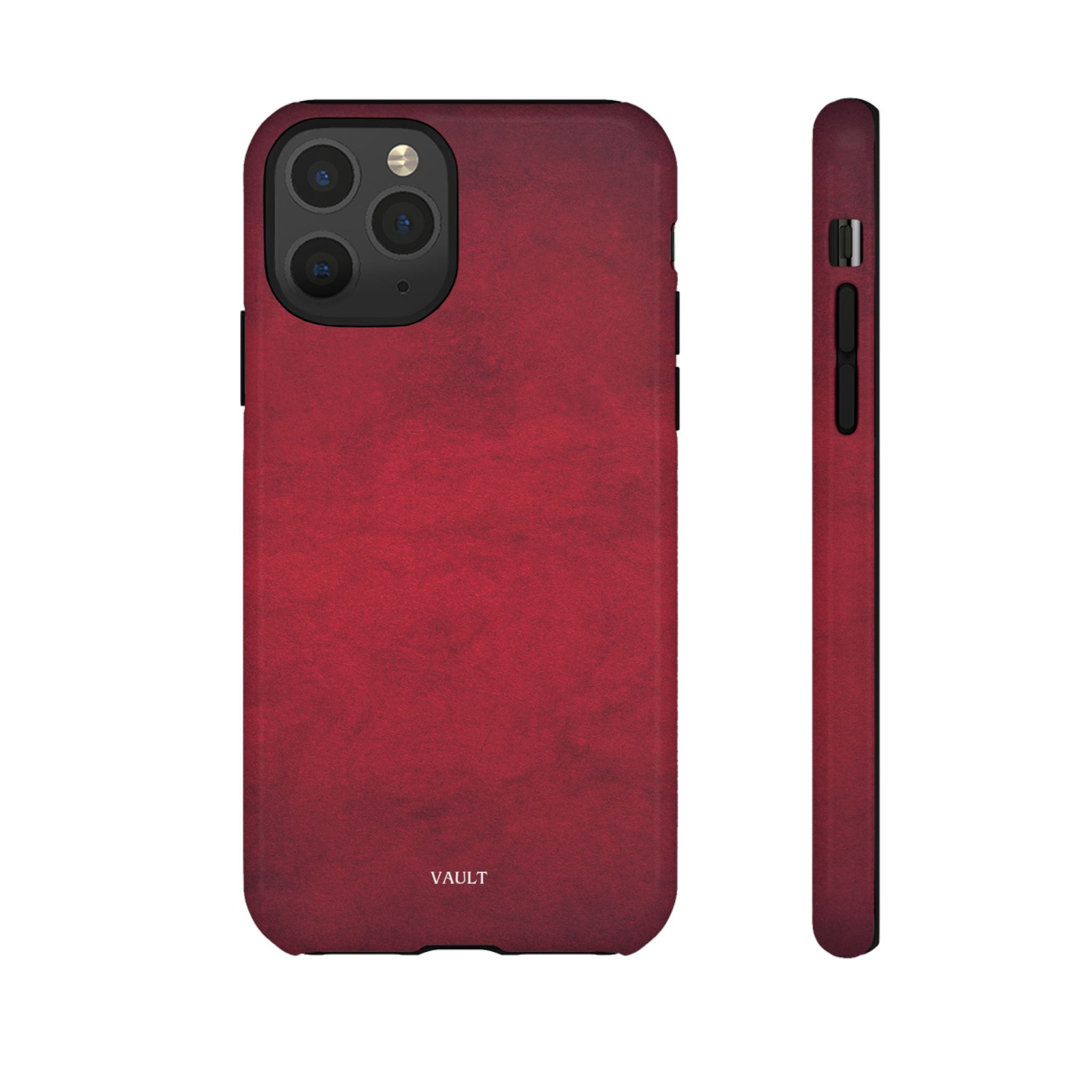 Red Leather Texture Phone Case Impact-Resistant Case