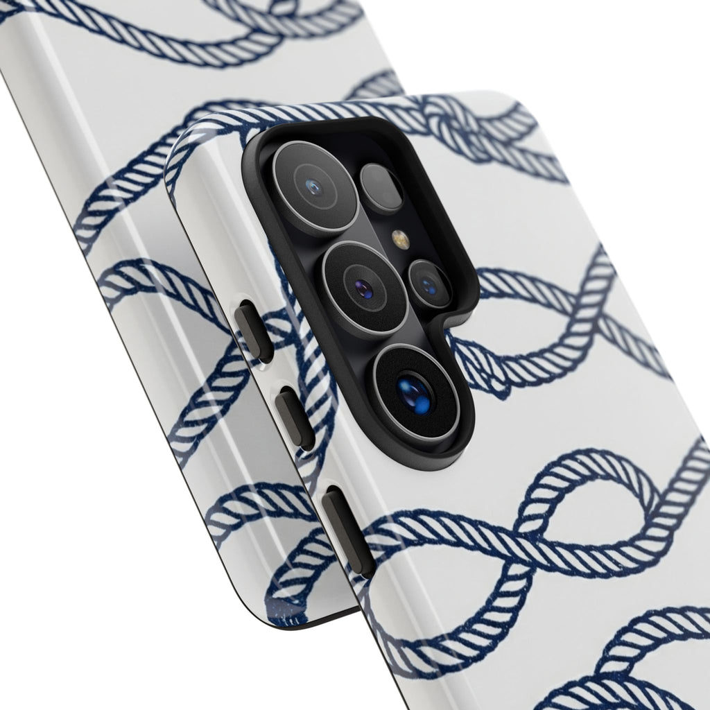 Nautical Rope Tough Case — Protective Phone Cover with Navy Knot Design