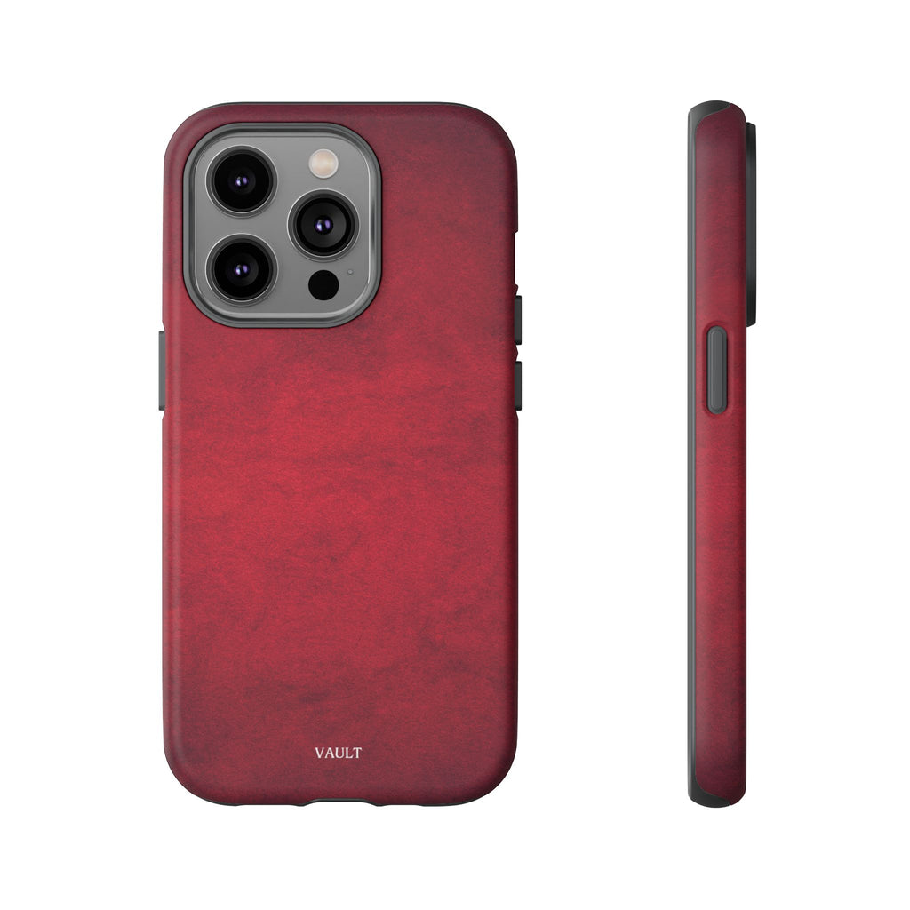 Red Leather Texture Phone Case Impact-Resistant Case