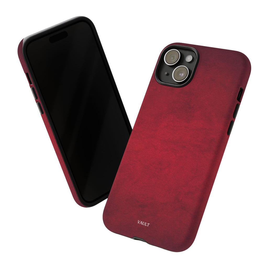 Red Leather Texture Phone Case Impact-Resistant Case