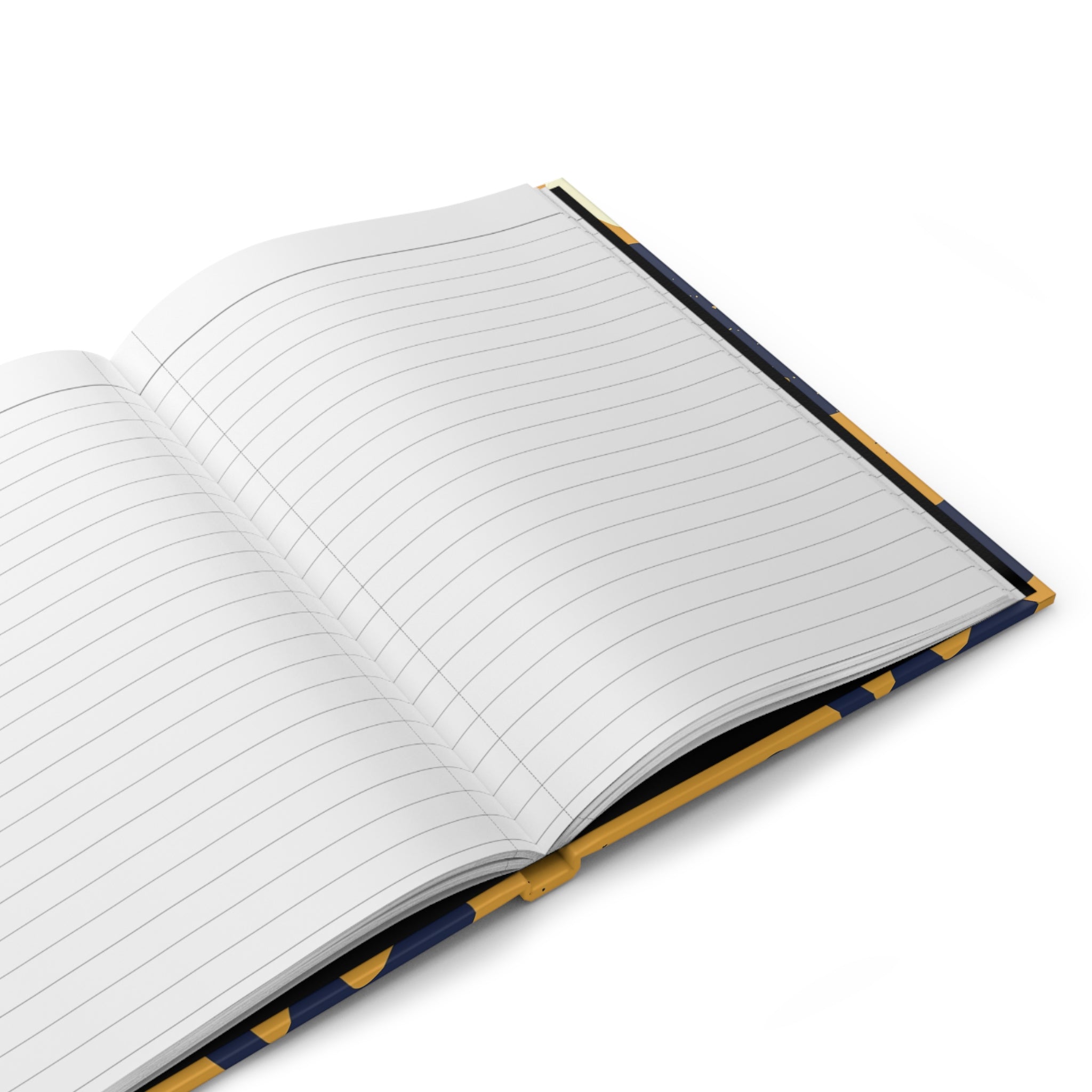 Hardcover Journal — Abstract Organic Navy & Mustard Pattern