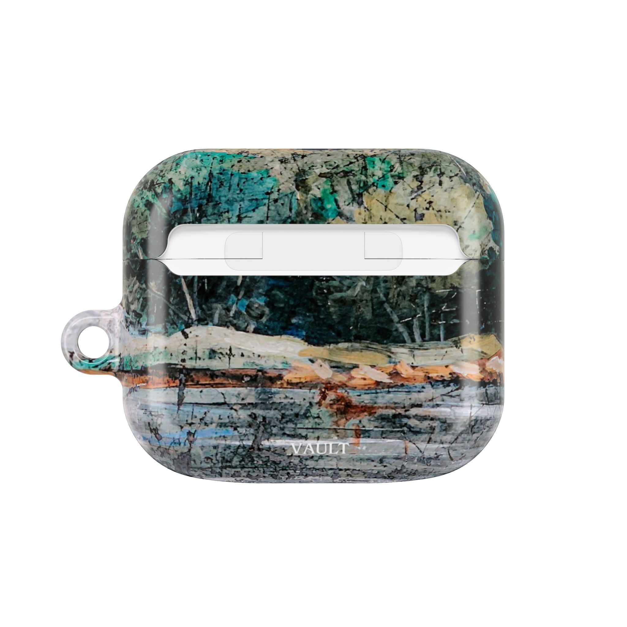 Marbled Forest AirPod Case — Green Teal Abstract Protective Cover