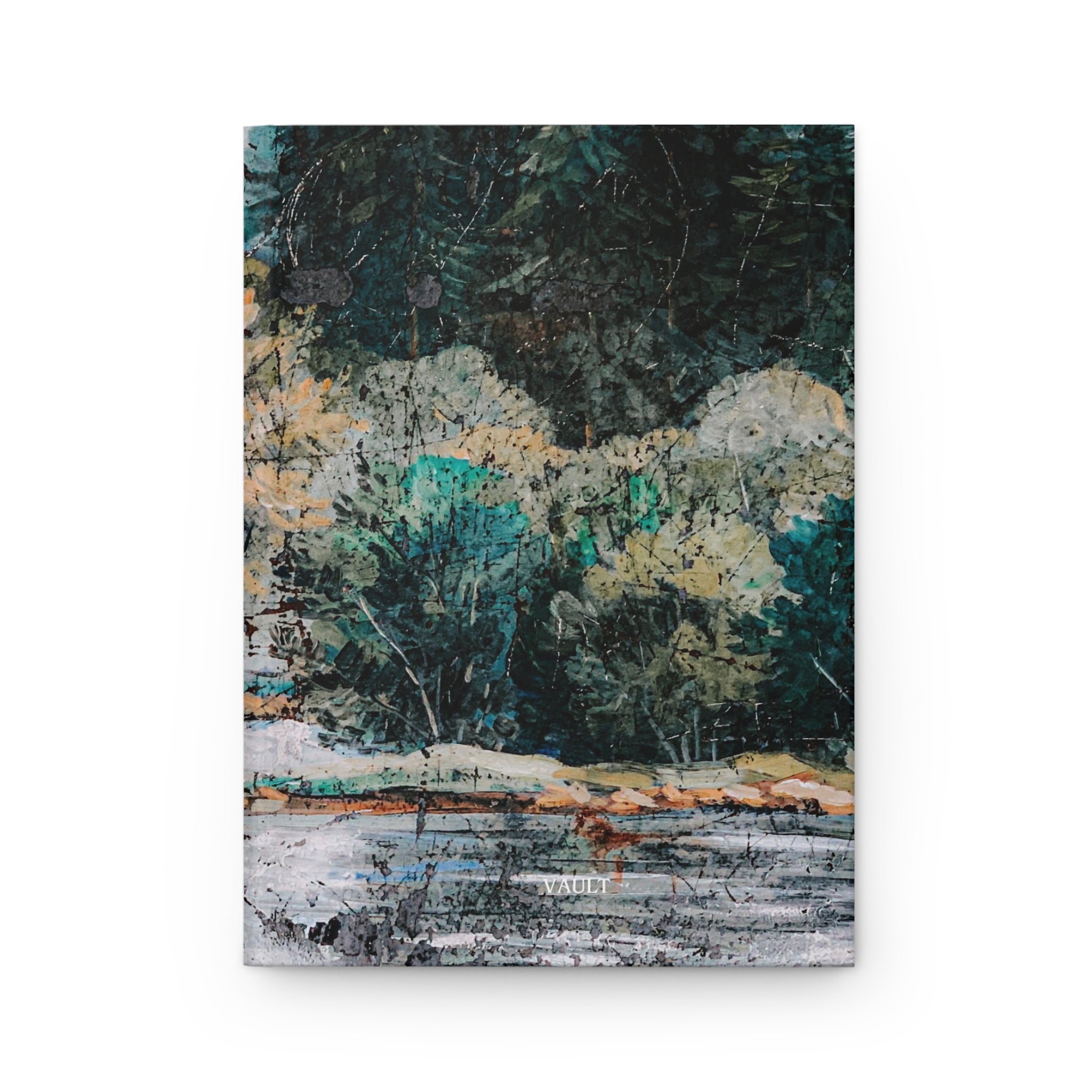 Hardcover Journal — Forest Lake Abstract Landscape Notebook